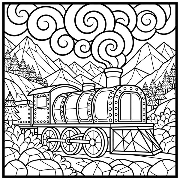 Steam Train coloring page
