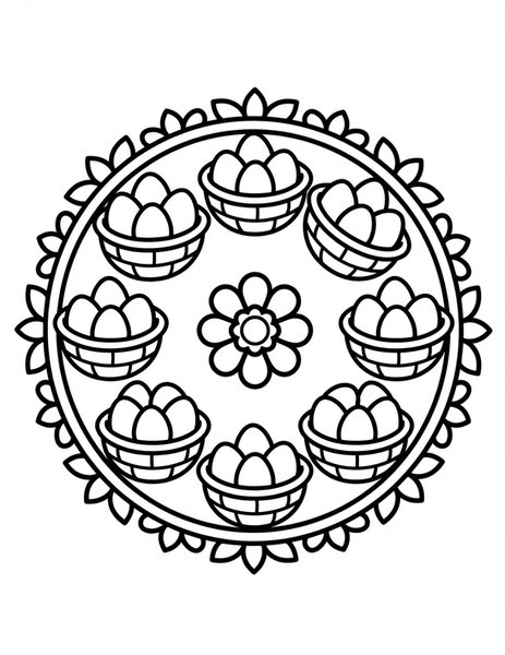Robin Egg Mandala coloring page