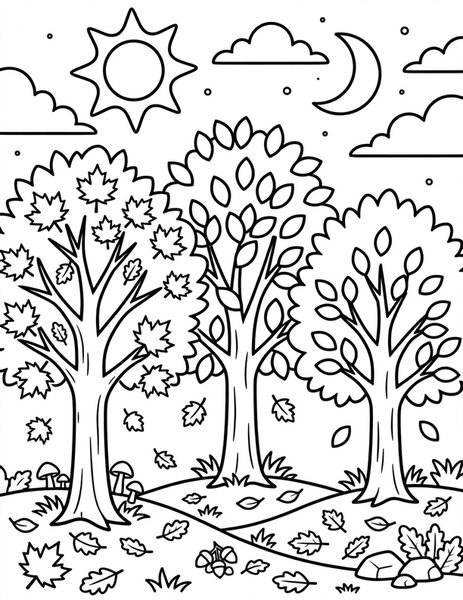 Fall Equinox coloring page