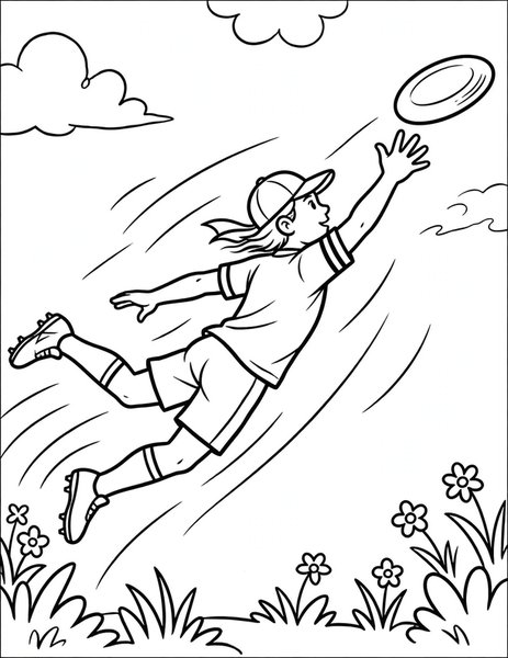 Ultimate Frisbee coloring page