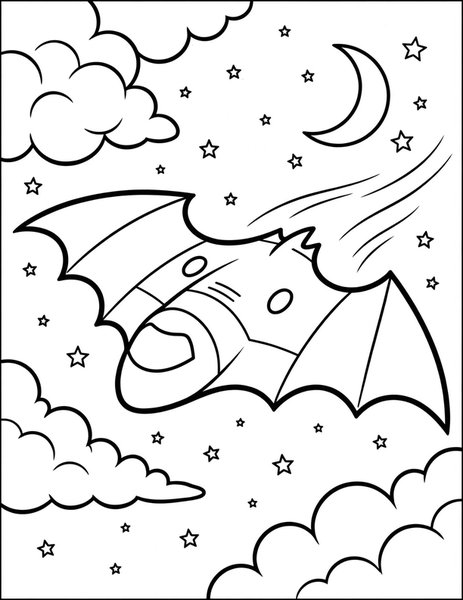 Stealth Bomber Glide coloring page