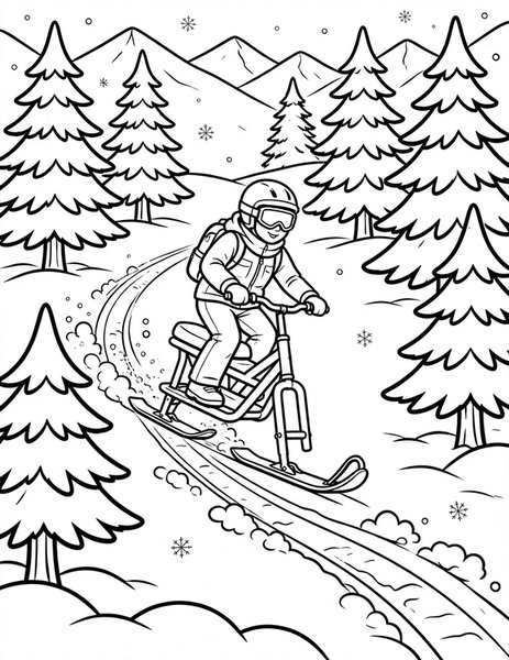 Snow Bike coloring page