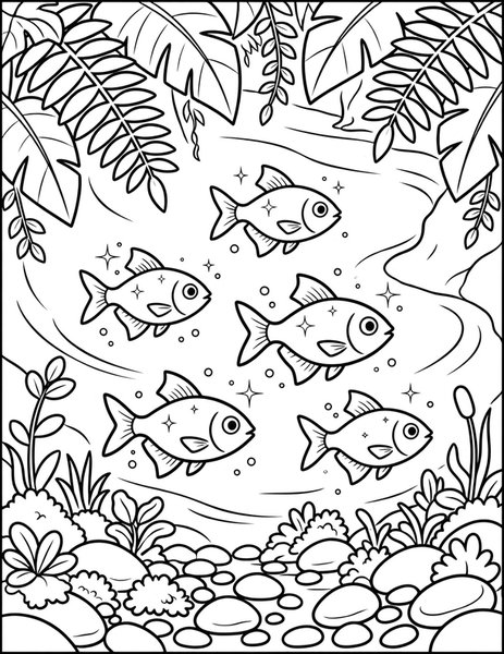 Tetra School Glow coloring page