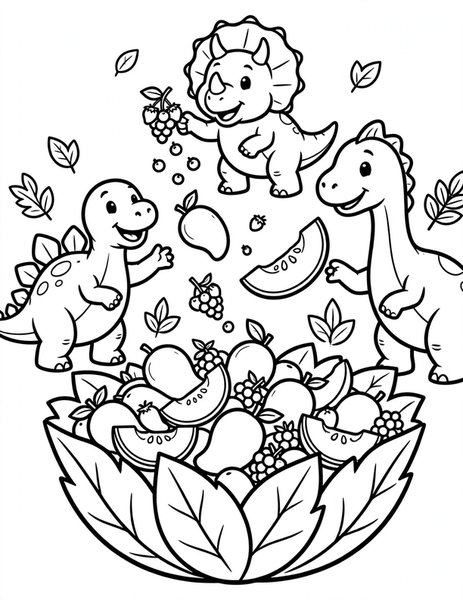 Fruit Salad Feast coloring page