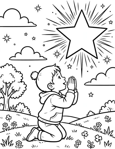Wishing Star coloring page