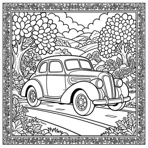 Vintage Car coloring page