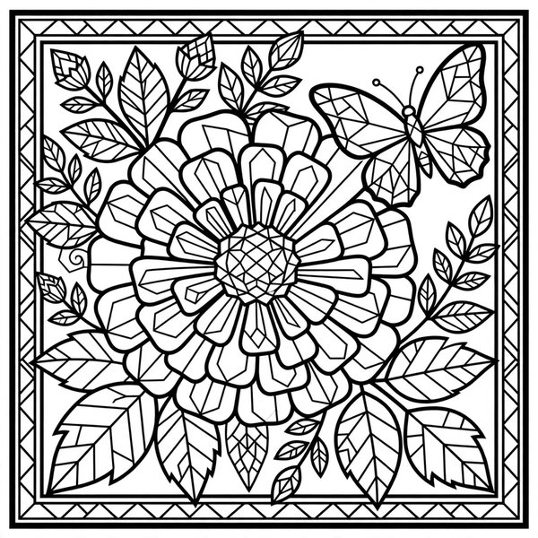 Zinnia coloring page