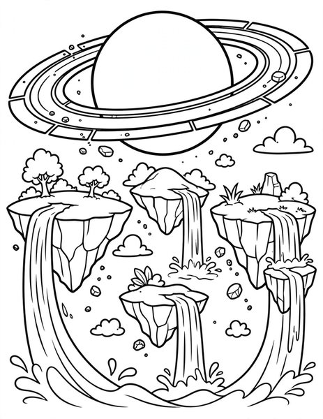 Ringed Sky Islands coloring page