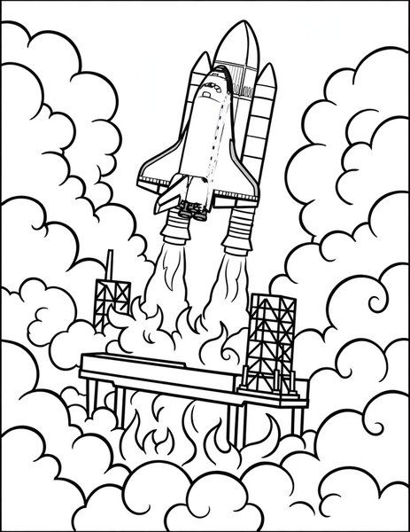 Space Shuttle Launch coloring page