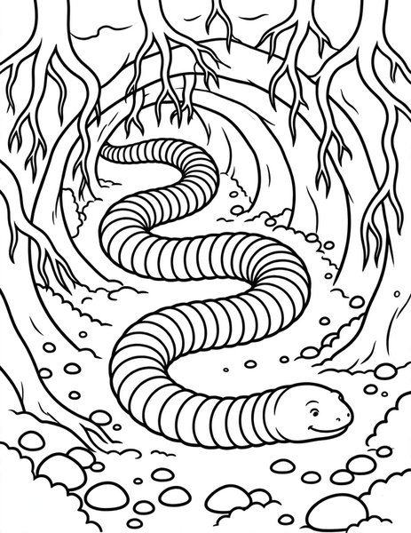 Caecilian Tunnel coloring page