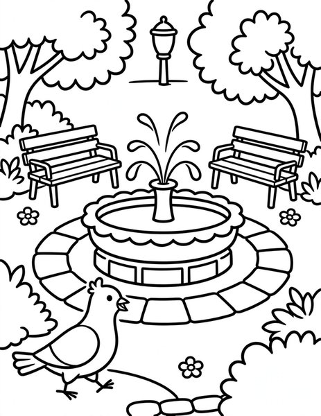 Pigeon Park Coo coloring page