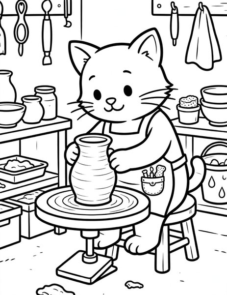 Cat Potter coloring page