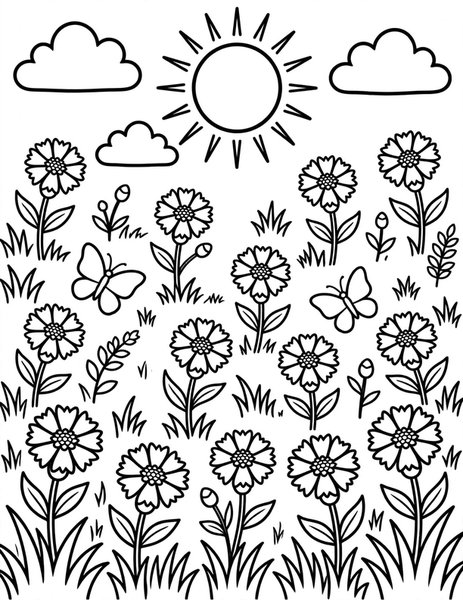 Cornflower Sky Blue coloring page