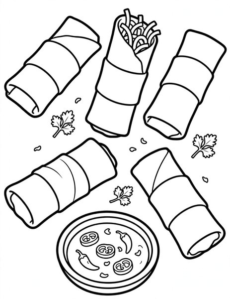 Spring Rolls coloring page