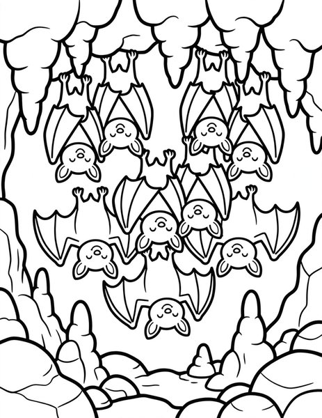 Bat Colony coloring page