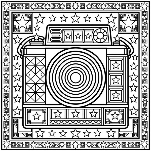Camera coloring page