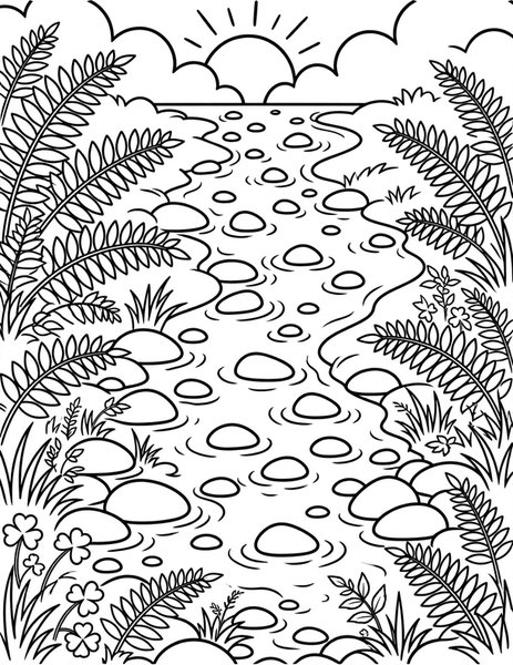 Pebble Stream coloring page