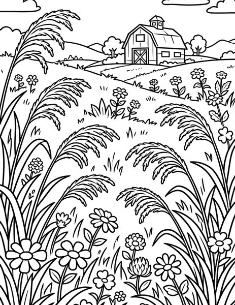 Bluestem Field coloring page