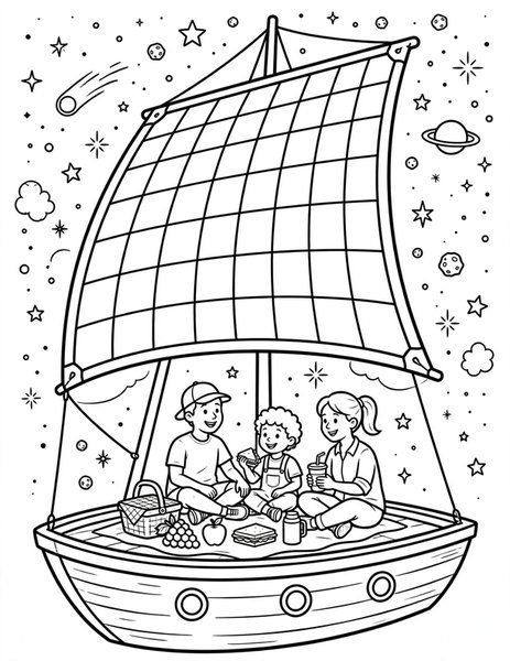 Solar Sail Picnic coloring page