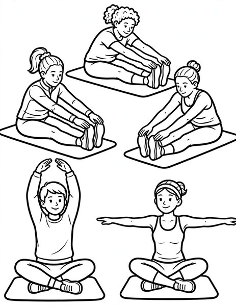 Pilates Stretch coloring page