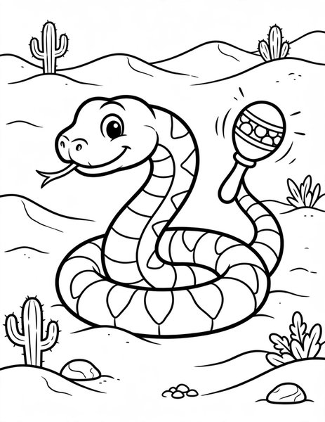 Rattlesnake Tail Shake coloring page