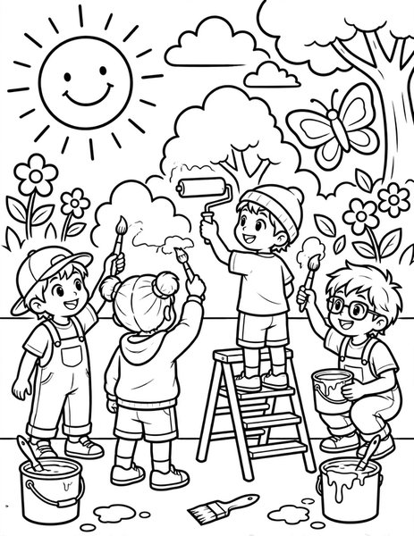 Mural Crew coloring page