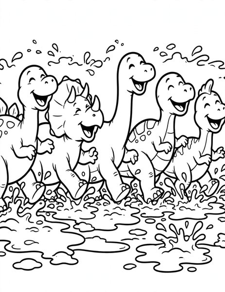 Mud Puddle Parade coloring page
