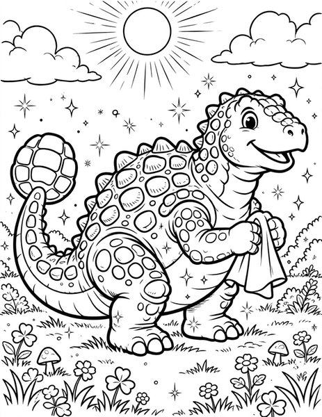 Ankylosaurus Armor Polish coloring page