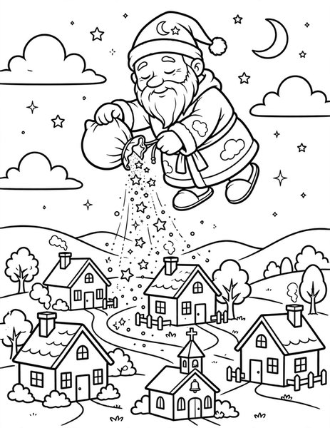 Sleepy Sandman coloring page