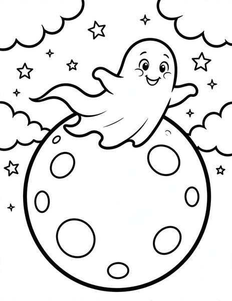 Ghost Moon coloring page