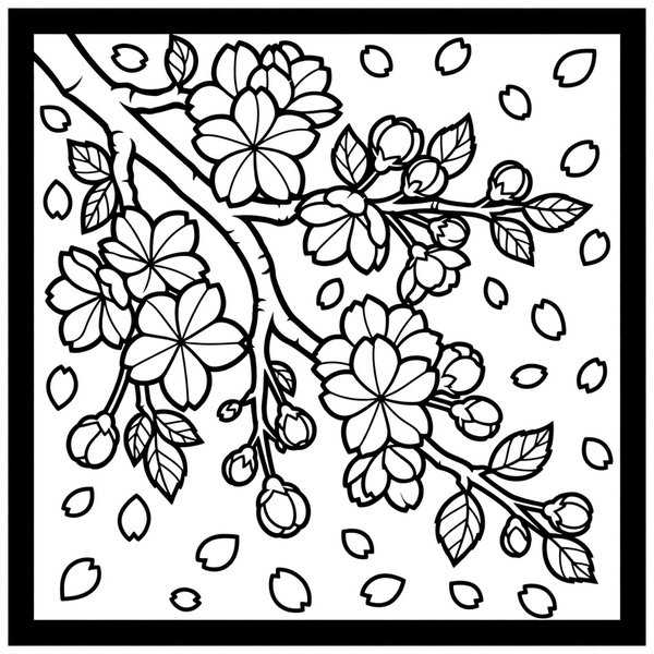 Cherry Blossom coloring page