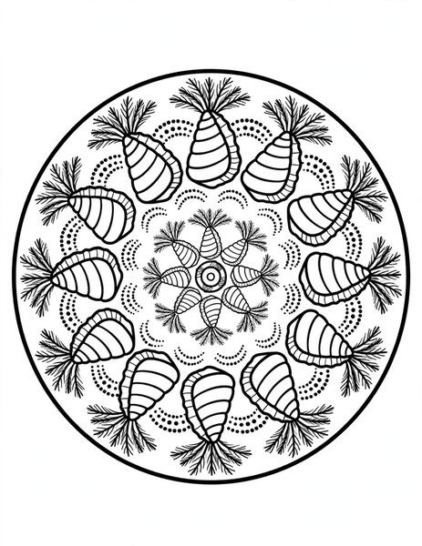 Barnacle Cluster Mandala coloring page