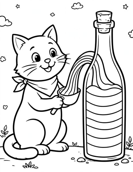 Cat Colored Sand coloring page