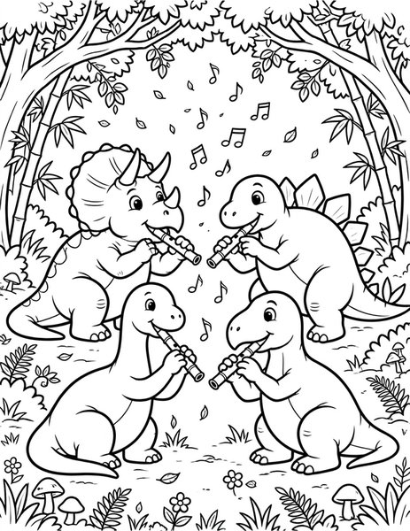 Bamboo Flute Band coloring page