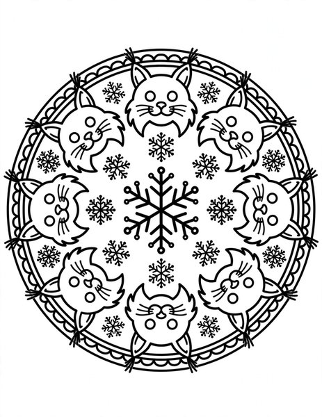Lynx Ear Mandala coloring page