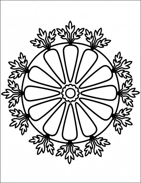 Carrot Top Mandala coloring page
