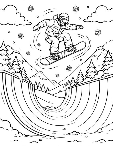Halfpipe Spin coloring page
