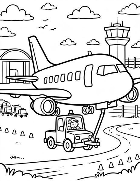 Airport Tug coloring page
