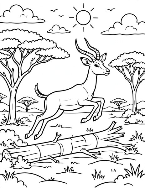 Impala Leap coloring page