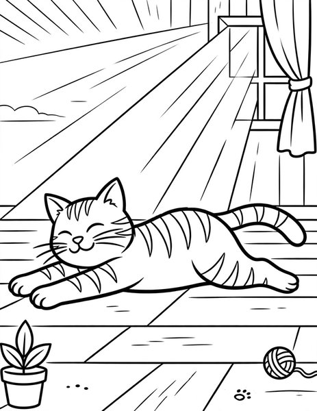 Tabby Sunbeam coloring page