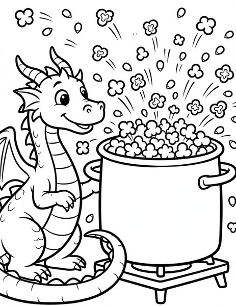 Popcorn Dragon coloring page