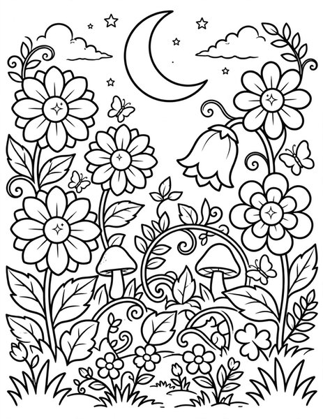 Spellbound Garden coloring page