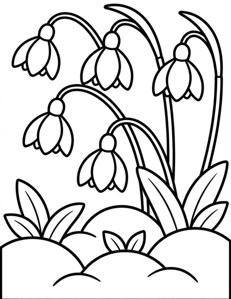 Snowdrop First Bloom coloring page