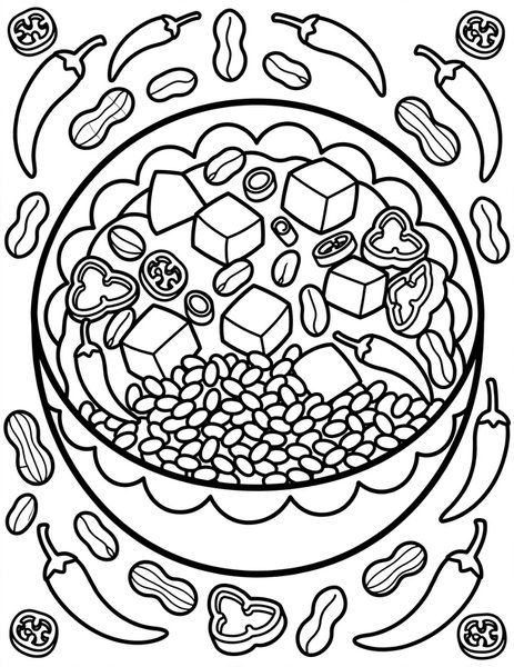 Kung Pao Chicken coloring page