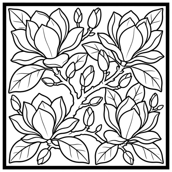 Magnolia coloring page