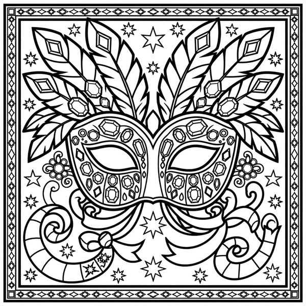 Masquerade Mask coloring page
