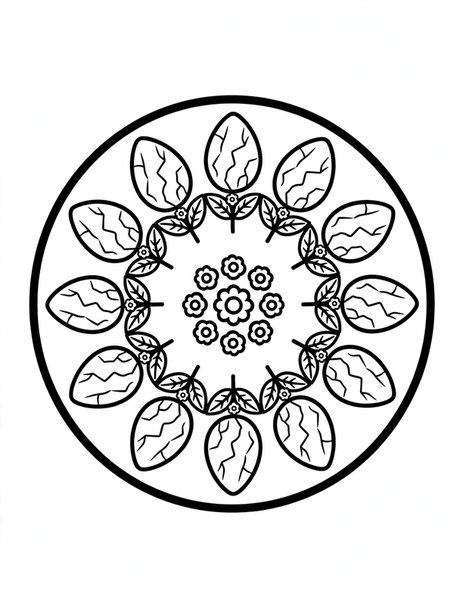 Almond Shell Mandala coloring page