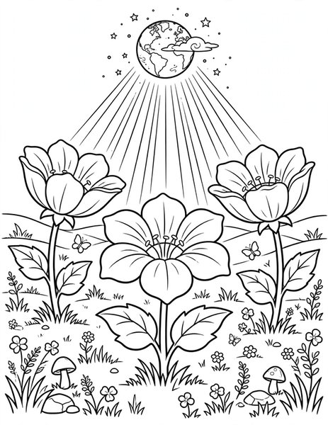 Moonflower Meadow coloring page