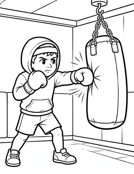 Boxing Jab coloring page