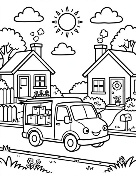 Delivery Van coloring page